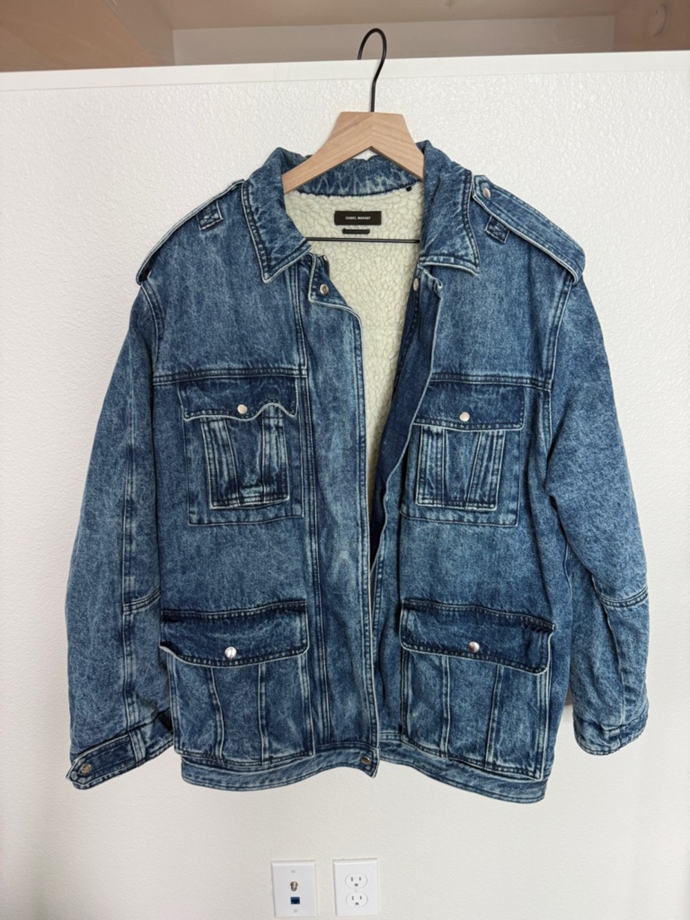 Isabel Marant Runway Blue Denim Lined Utility Jacket FR38 - Picture 5 of 6